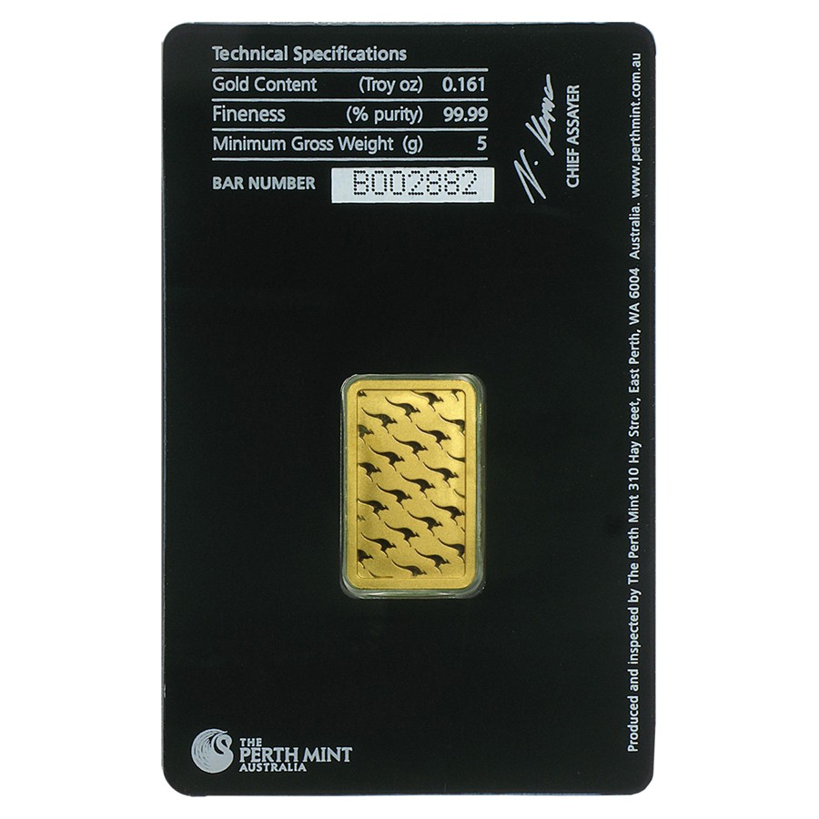5 gram Gold The Perth Mint Bar – w/ Assay Card