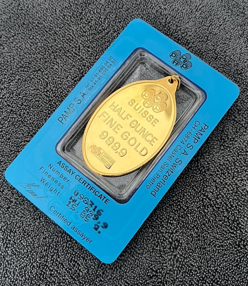 Pamp .9999 1/2 Oz Fine Gold Lady Fortuna Oval Pendant New HALF OUNCE 15.85G RARE