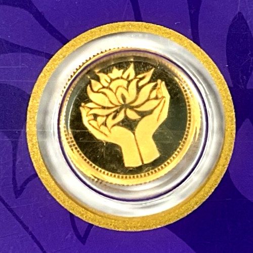 Pamp MMTC Lotus 1 Gram Gold Round – Large Card Assay