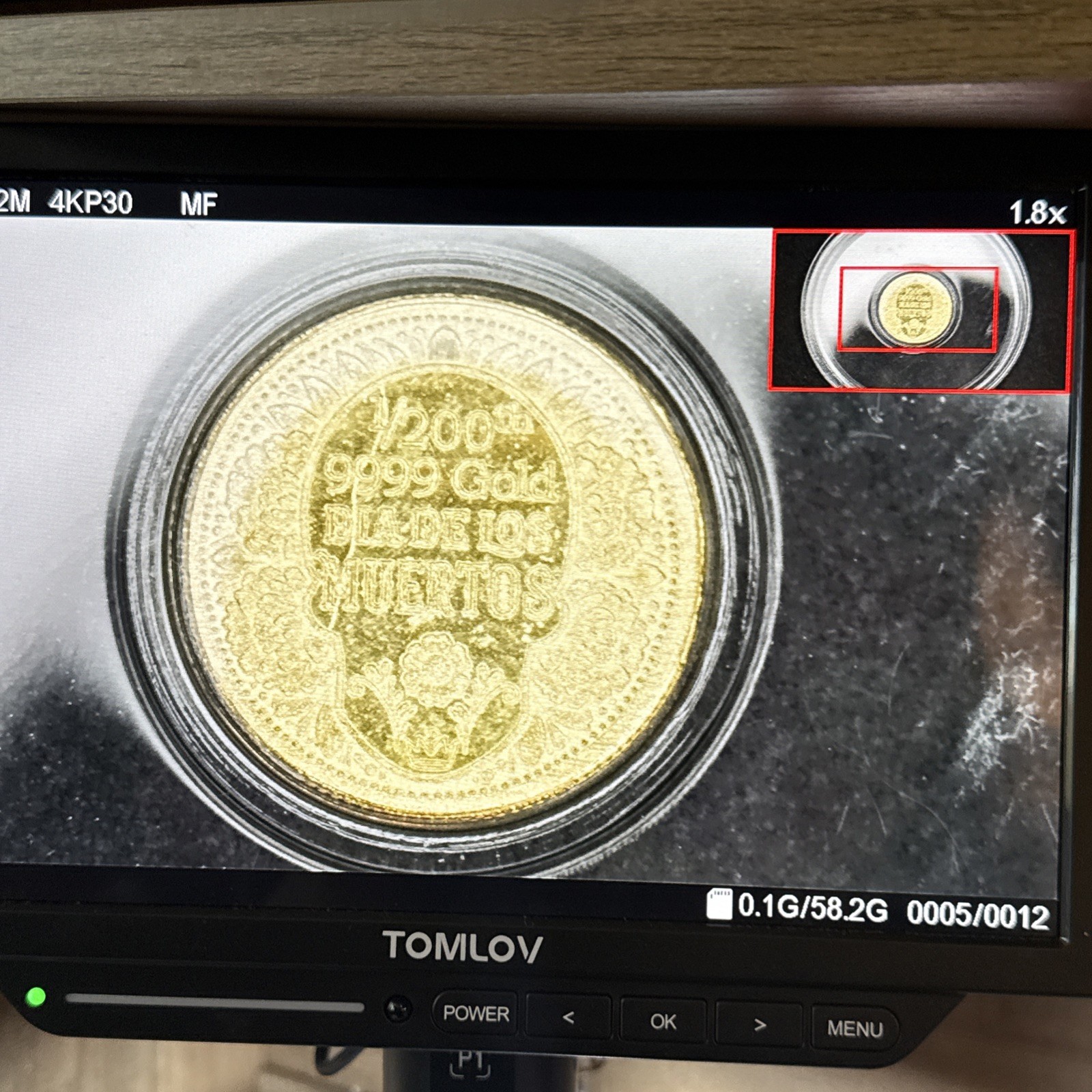 Lot Of 2- 1/200th oz .9999 Fine Gold Skull Dia De Los Muertos Fractional Gold
