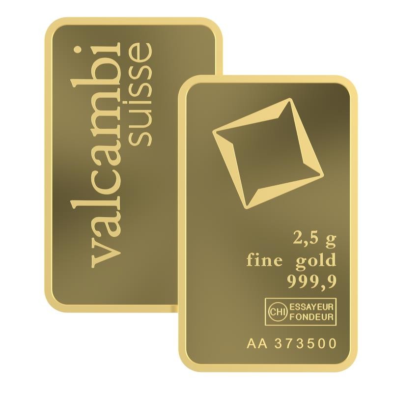 2.5 gram Valcambi Gold Bar .9999 Fine Gold Bar (In Assay) #A720