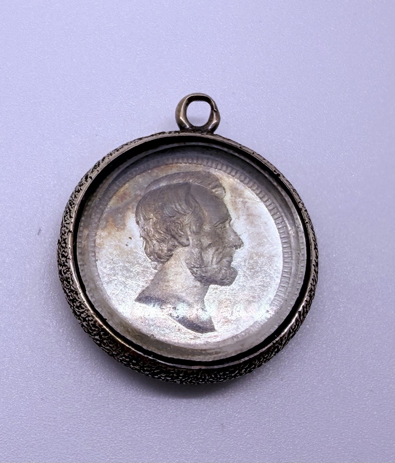 Rare and beautiful Circa 1865 Washington / Lincoln Medal / In 14k Gold Pendent