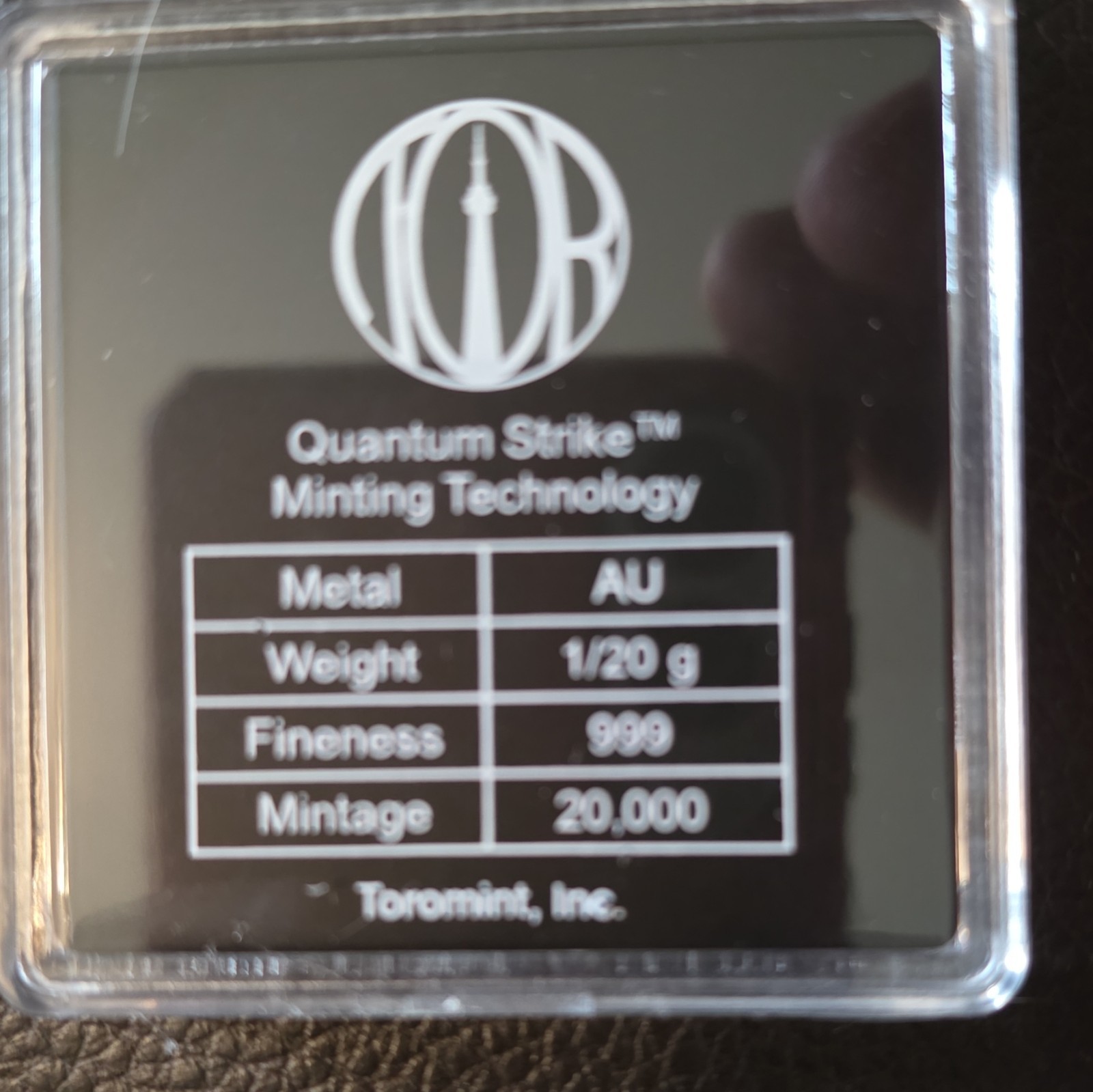 Toromint Inc Quantum Strike Minting Technology .999 Gold Bar 1/20 g F-15 Eagle