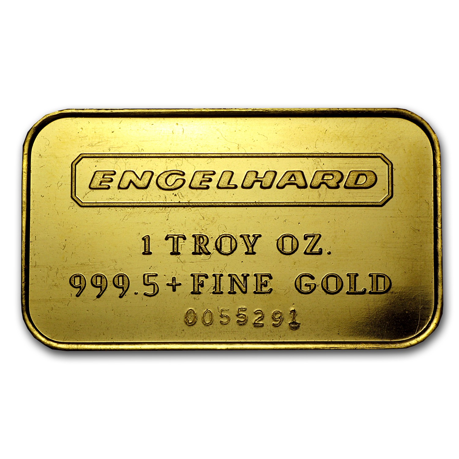 1 oz Gold Bar – Engelhard (7-digit Serial #, Frosted Reverse)
