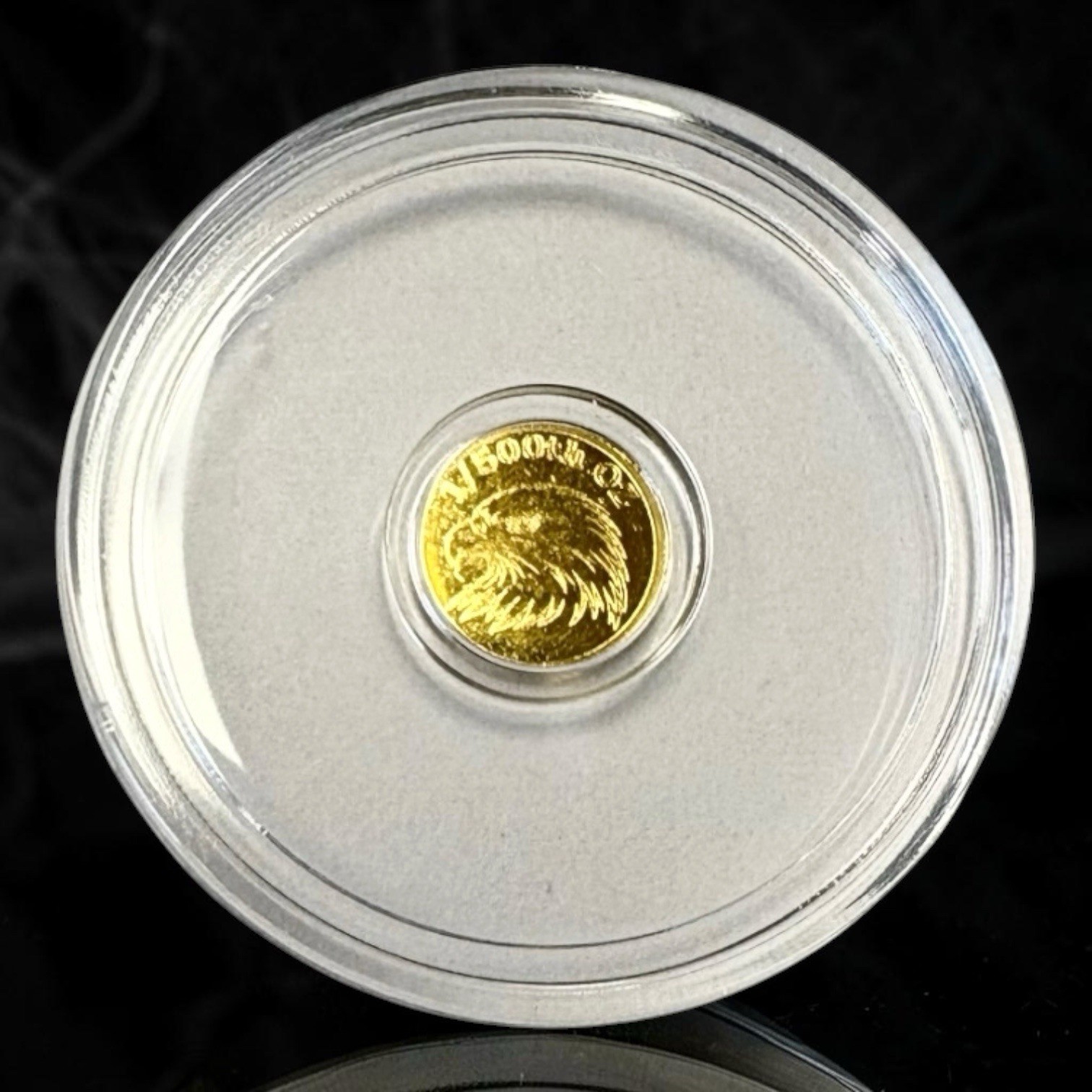 LOT 5 X 1/500 OZ MONARCH BALD EAGLE .9999 FINE GOLD ROUNDS IN SEALED CAPSULE BU