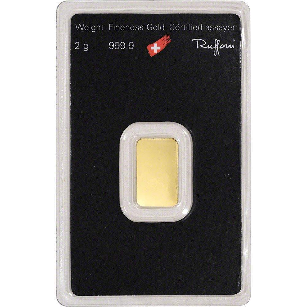 2 gram Gold Bar – Argor Heraeus – 999.9 Fine in Assay