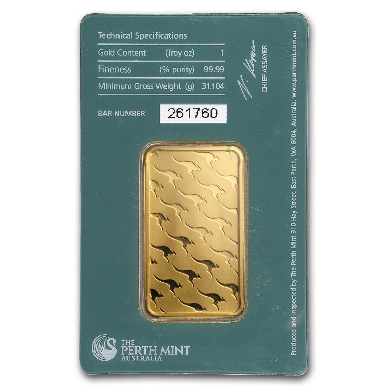 1 oz Gold Bar – Perth Mint (Classic Assay) – SKU#166448