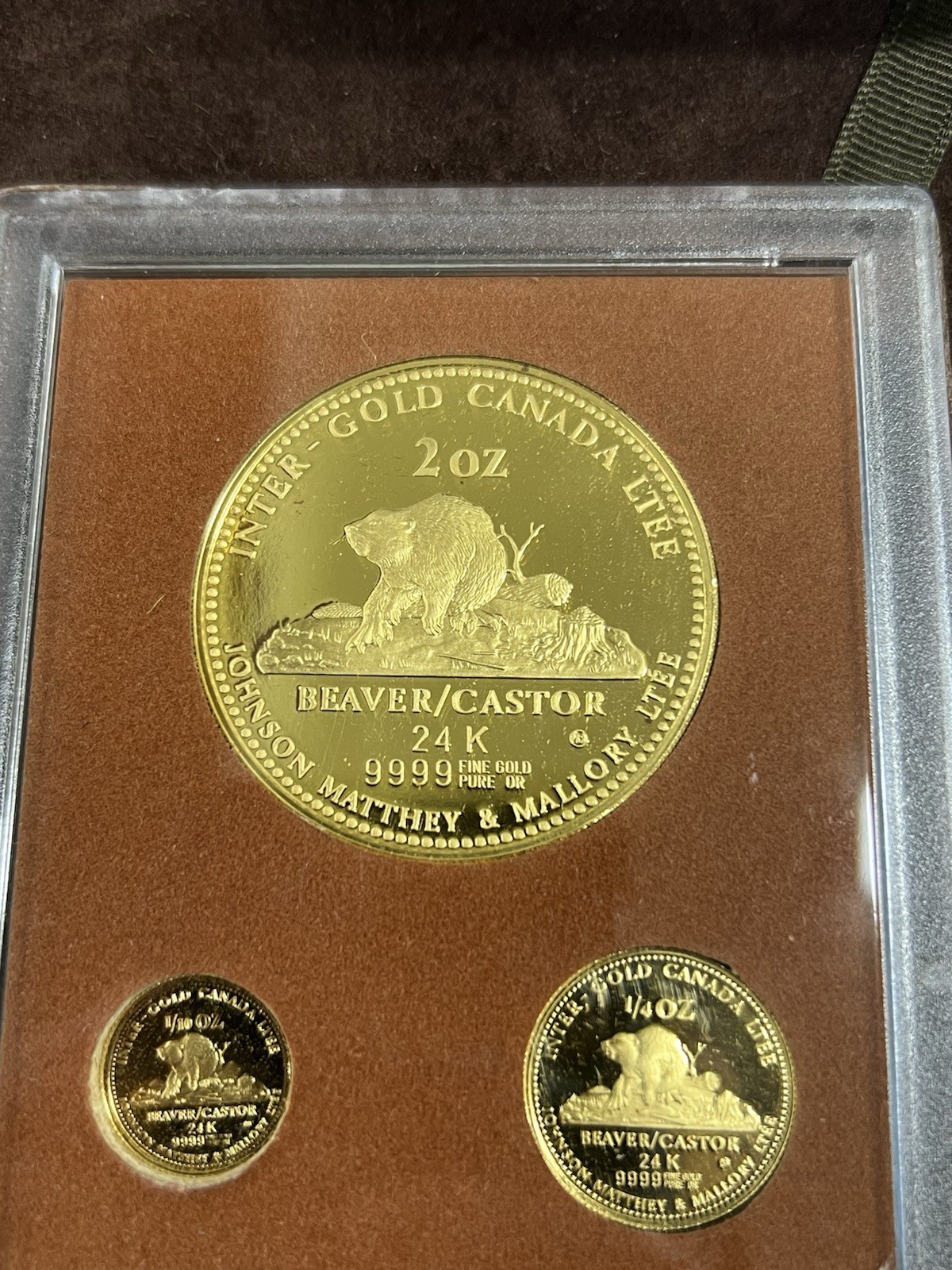 1977 JOHNSON MATTHEY & MALLORY CANADA PROOF BEAVER 8.85 TR. OZ. GOLD 6 COIN SET