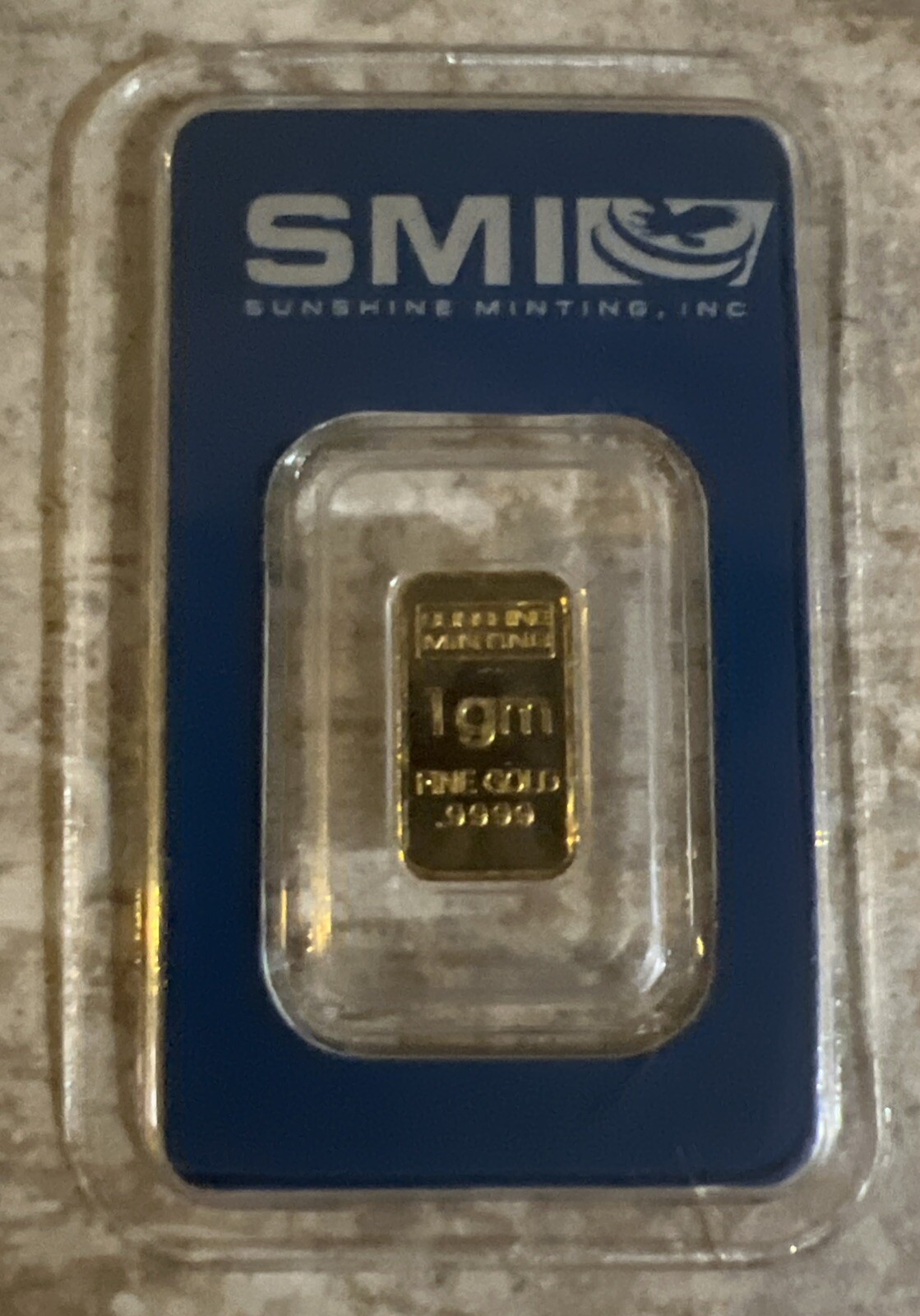 1 gram .9999 fine gold SMI “SUNSHINE MINTING INC” 2008