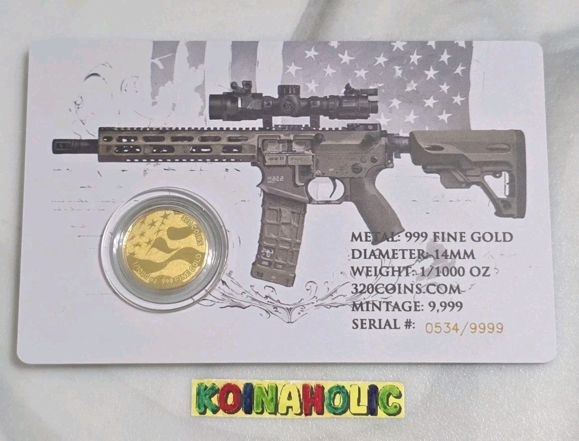 2nd Amendment 1/1000 oz .9999 Gold Bar in Card Limited Edition 9,999 Mintage 🔥