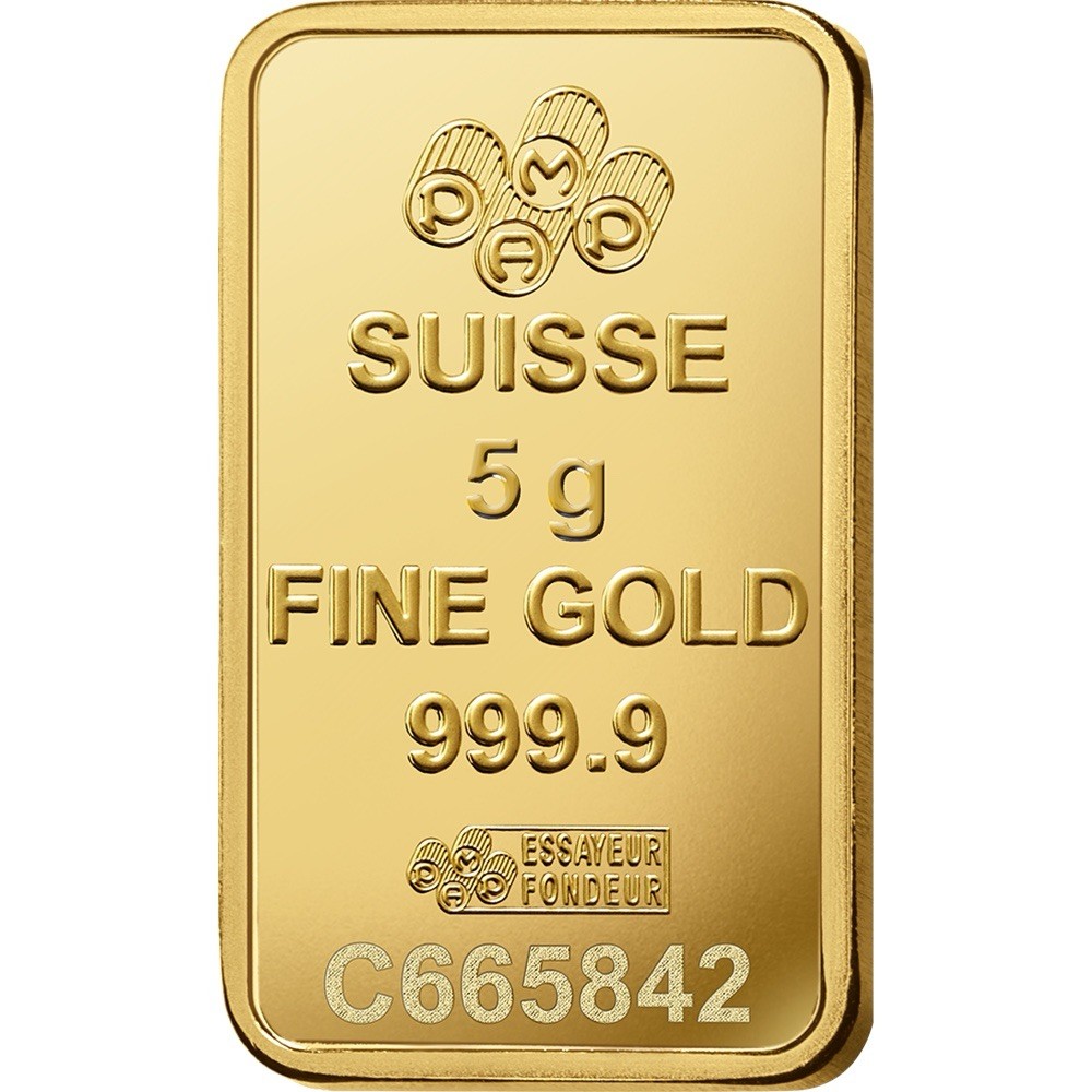5 gram Gold Bar-PAMP Suisse Lady Fortuna Veriscan®(In Assay)