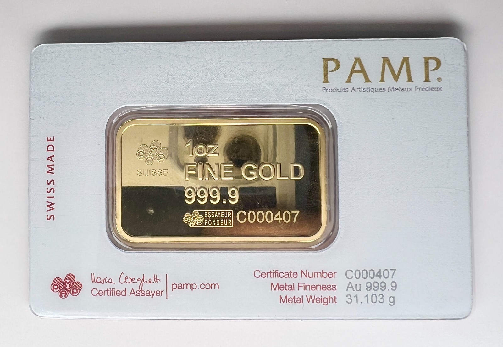 PAMP America The Free Liberty Bell – 1 oz Gold Bar 999.9 Fine (Sealed Assay)