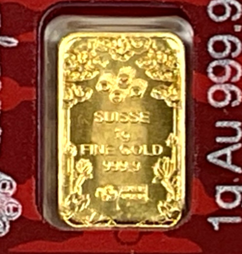 PAMP Suisse Good Luck Dragon 1 Gram .9999 Gold Bar Multigram Year Of The Dragon