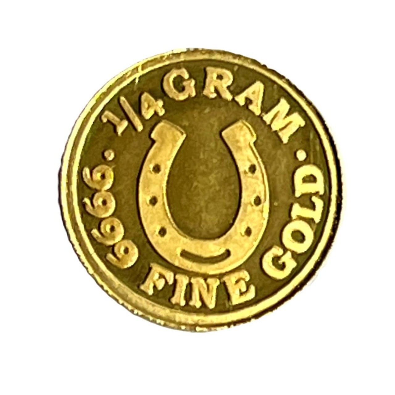Roll of (10) 1/4 Gram .9999 Fine Gold Rounds – Lucky Horseshoe (in Capsules)