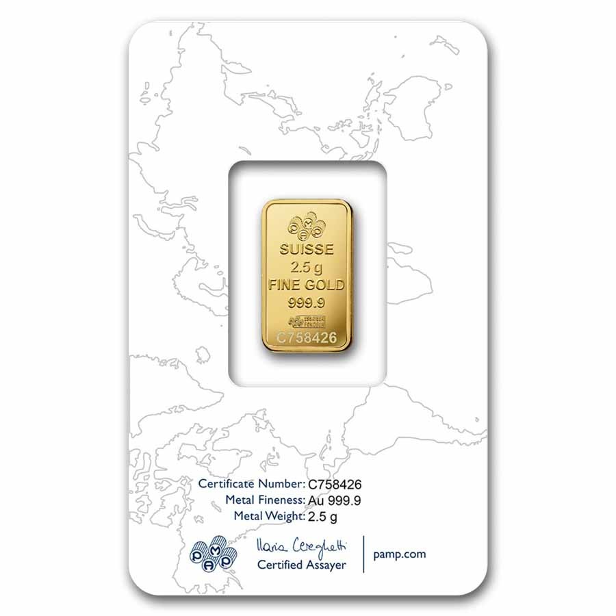 2.5 gram Gold Bar – PAMP Suisse Rosa (In Assay)