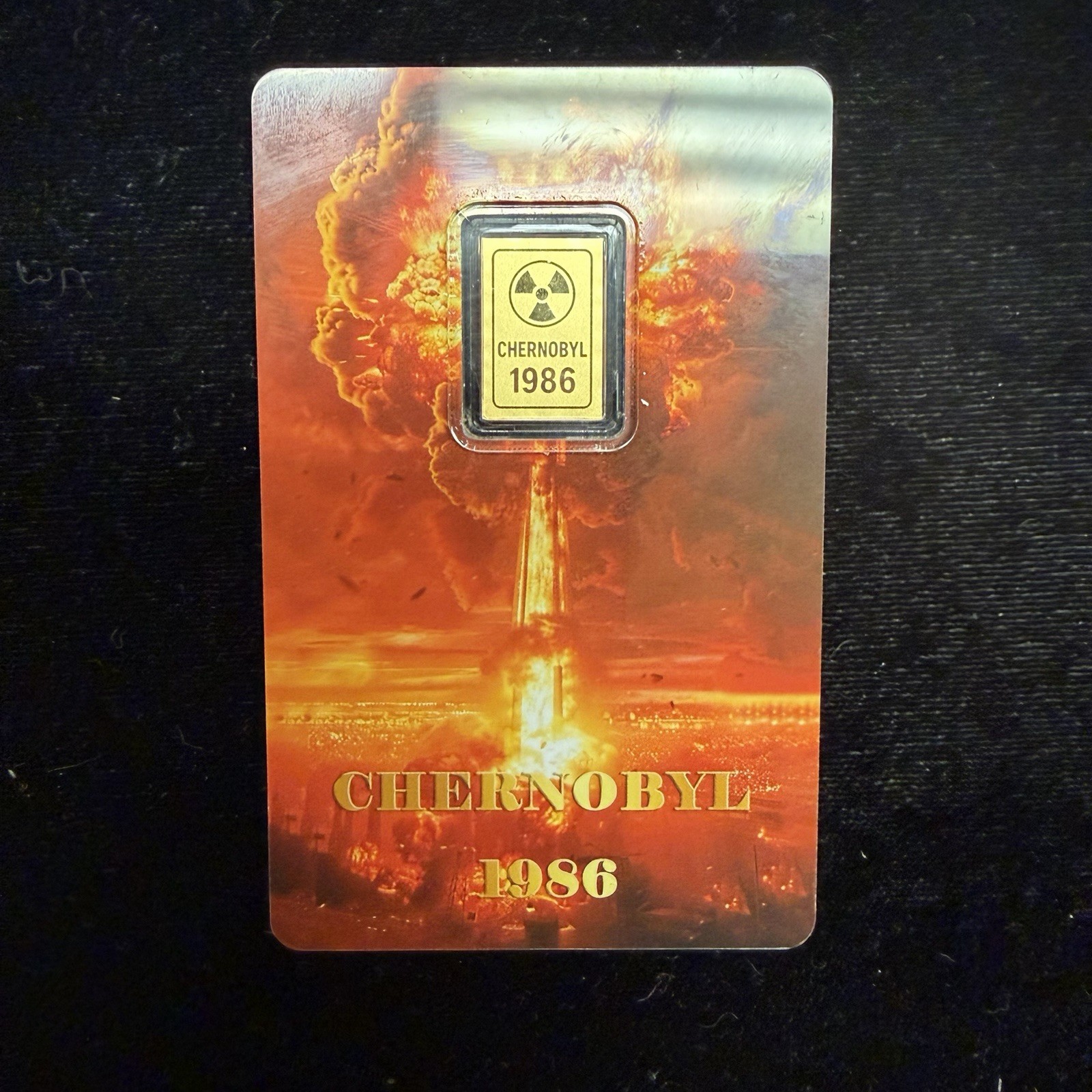2026 Gold Bar Chernobyl 1986 Radiation Theme in capsule card 1/1000 oz 9999