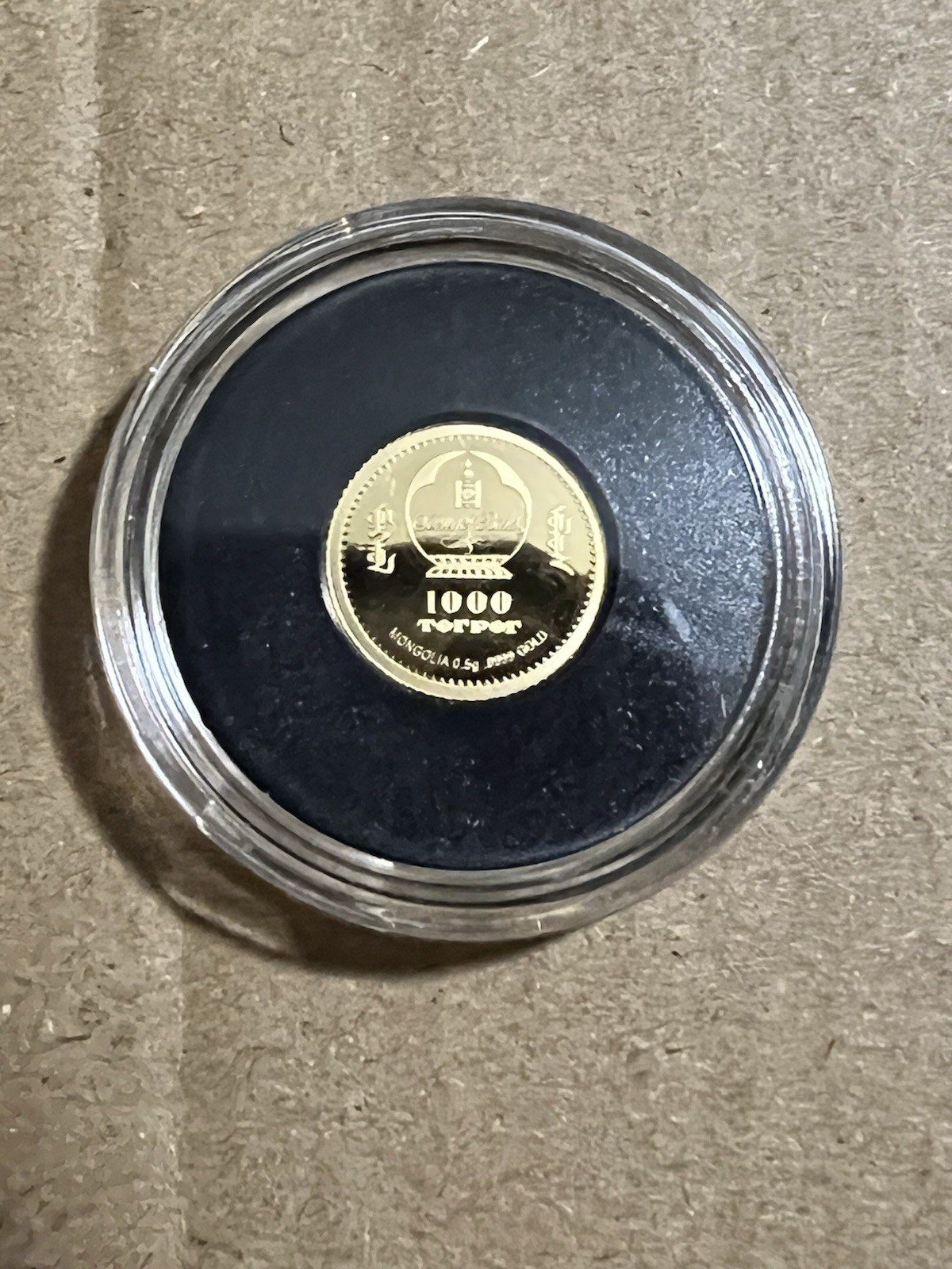 Chinggis Khaan 0.5 Gram Gold Coin .9999 Fine
