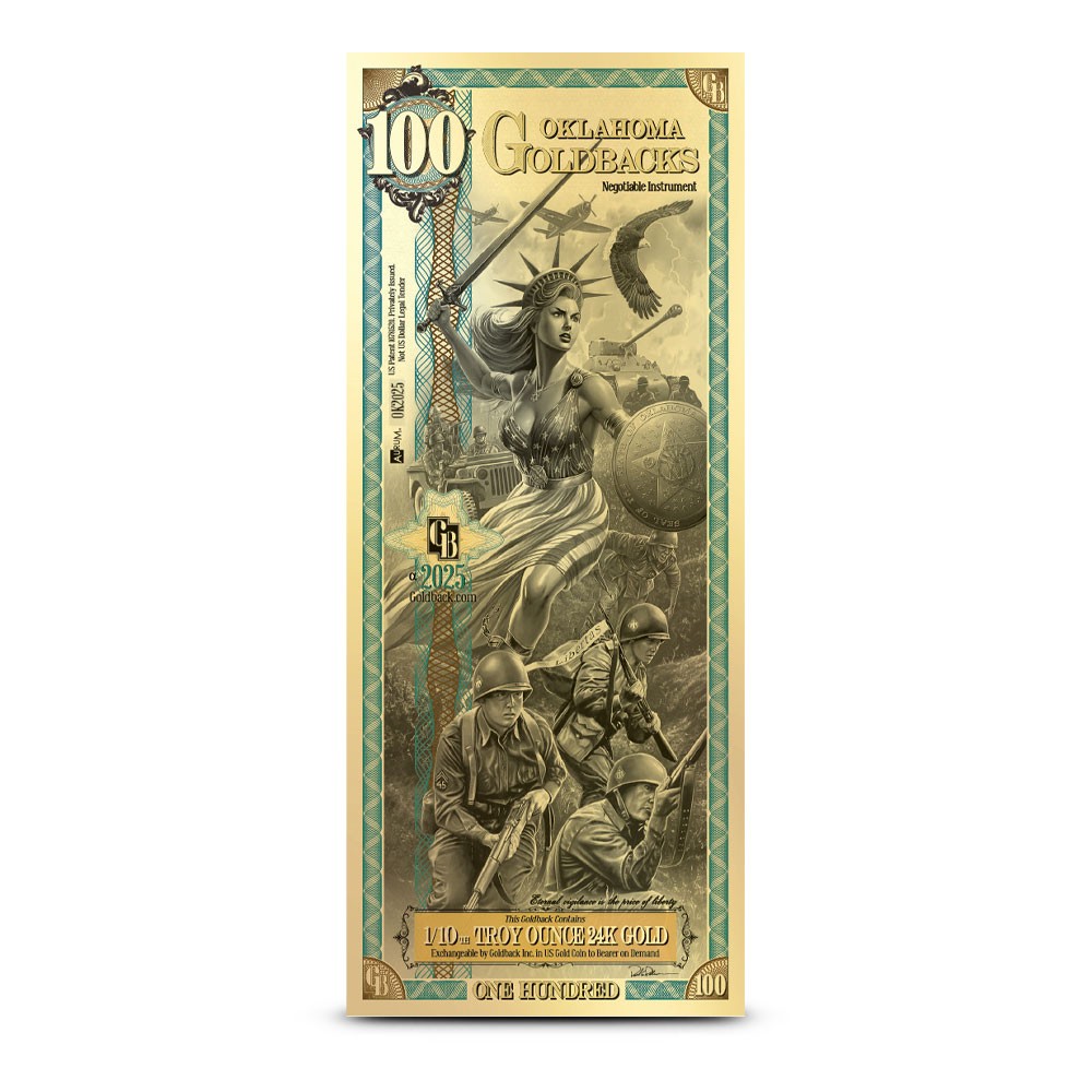 100 Oklahoma Goldback Gold Note (New)