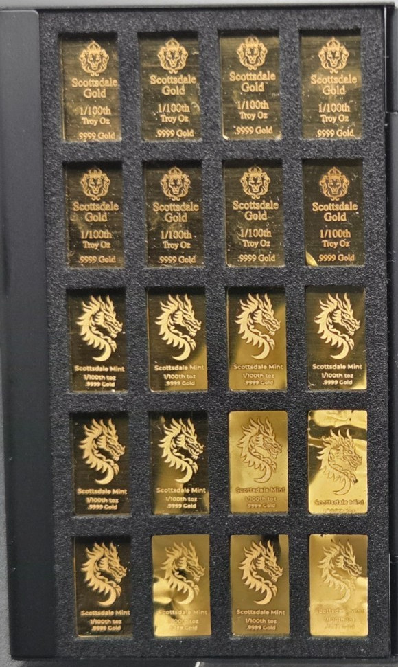 Twenty x 1/100 oz Gold Bars – Scottsdale Mint Case – Elevate Your Wealth ~ 6-8