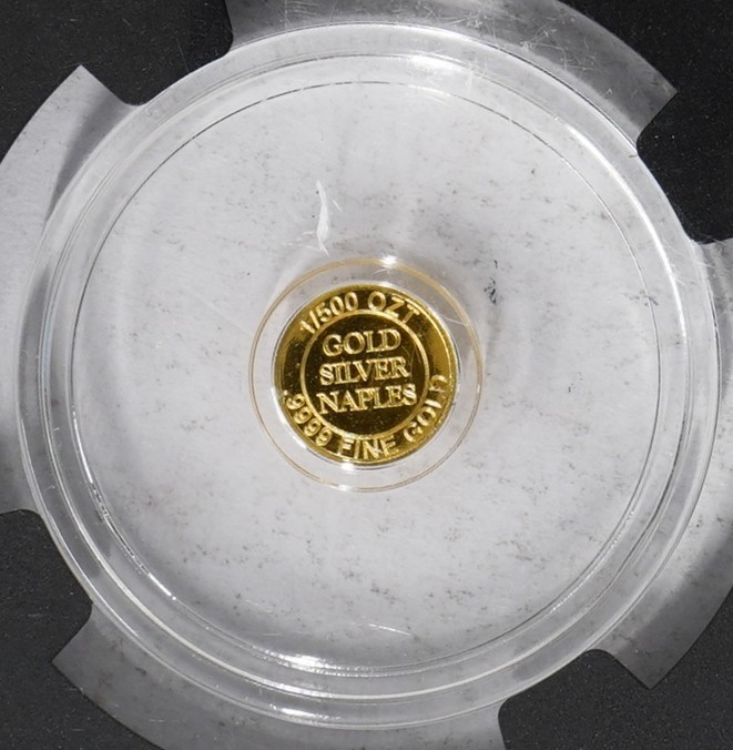 Gold Silver Naples Panther-Private Issue 1/500th Ozt NGC MS-70