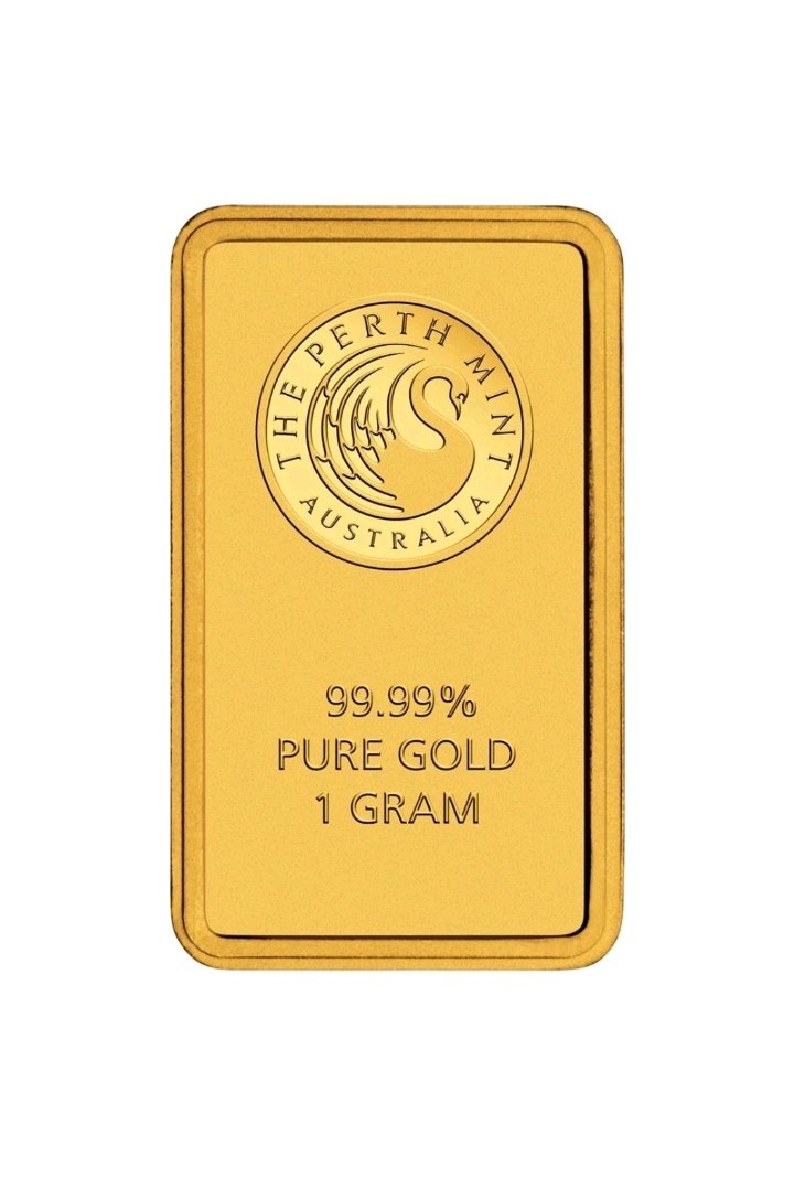 Kangaroo 1 gram Gold Minted Bar Tamper Proof Packaging Perth Mint Bar BU 99.99%