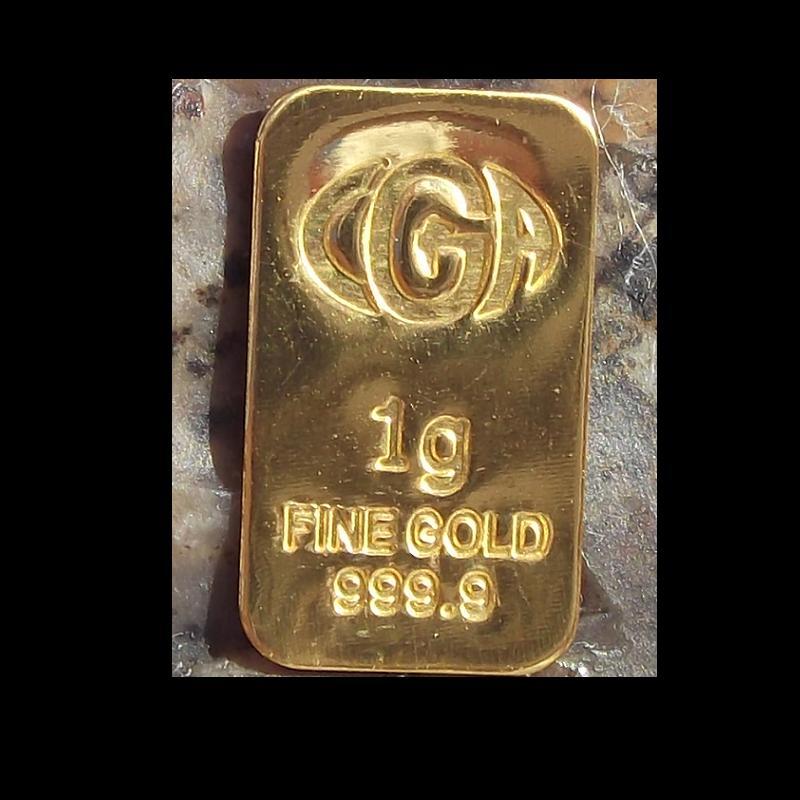 1 Gram Gold bar 999.9 fine 24K pure Premium CGA Bullion Ingot