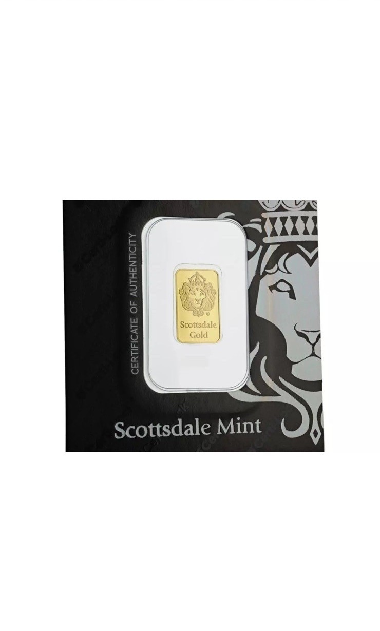 2 gram Scottsdale Mint .9999 Gold Bar – Sealed in Certi-Lock COA