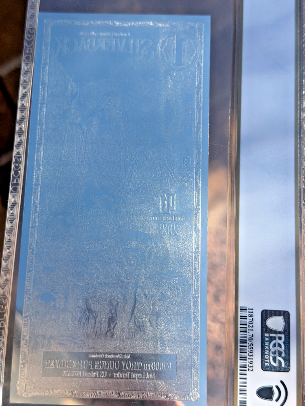 PCGS Silverback Hades Olympus, .999 PURE Silver 1/1000 Troy oz., Purple GEM #115