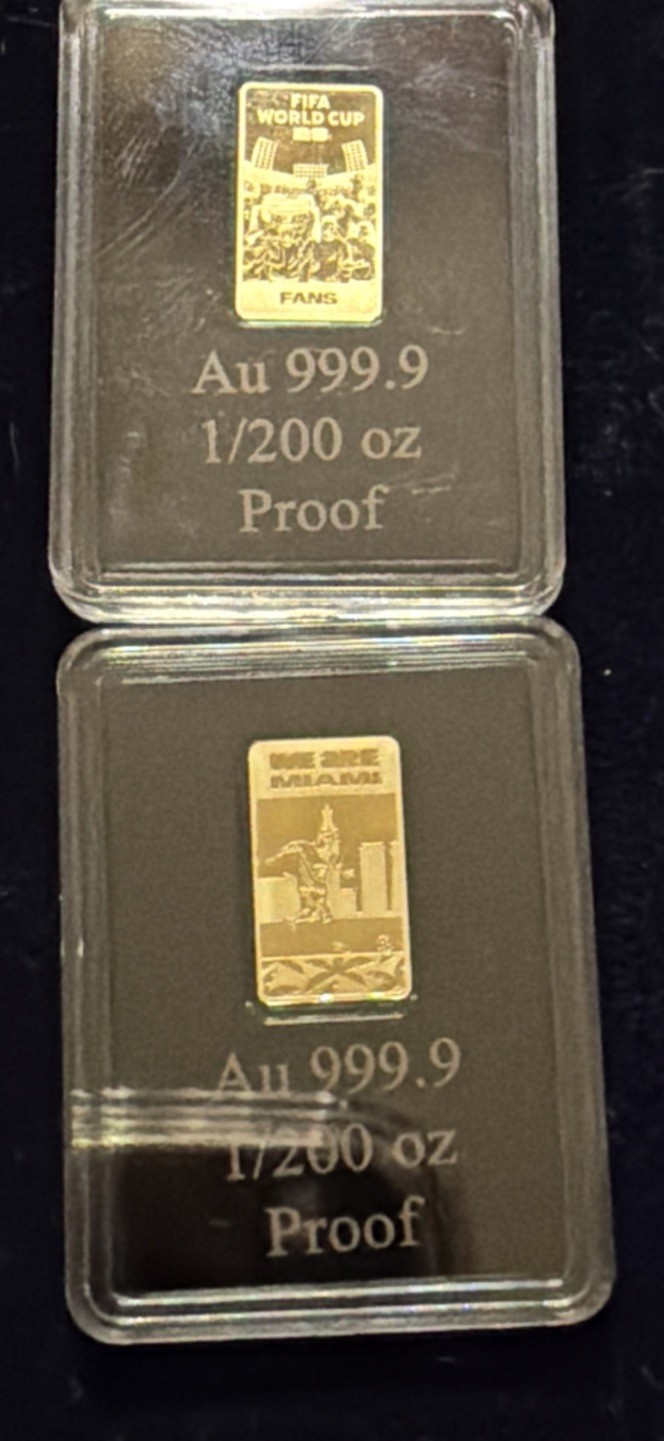 2 X’s FIFI World Cup 2026 Certified 999.9 Fine 1/200 Oz Gold Bar “LIMITED”