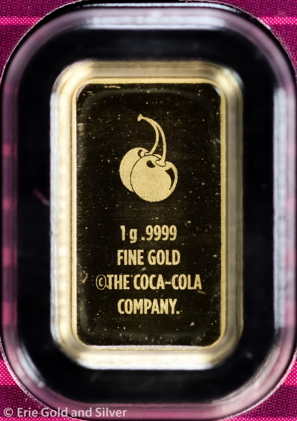 2025 Coca-Cola 40th Anniversary Cherry Coke 1g Gold Bar in OGP