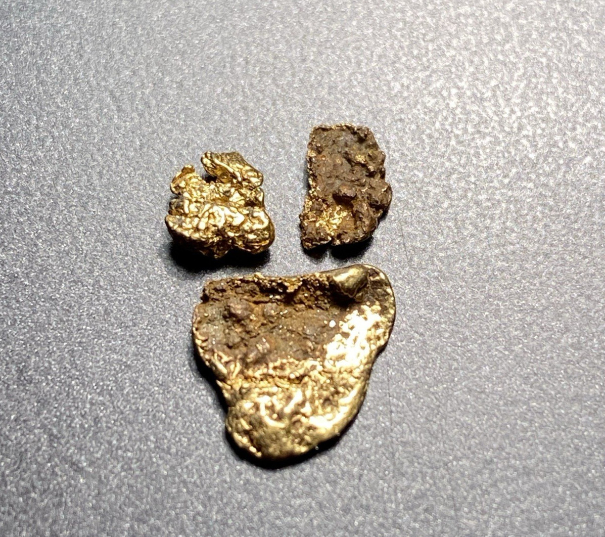 3 Alaskan Gold Nugget 1 Gram Gold Total 22-24K Natural Gold .999 Millennial Era
