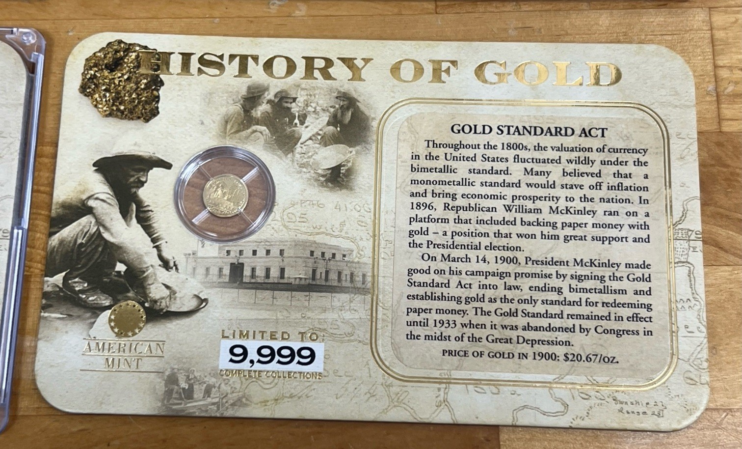 Gold .5g Each 14k American Mint {U.S. HISTORY OF GOLD} Set Of 4