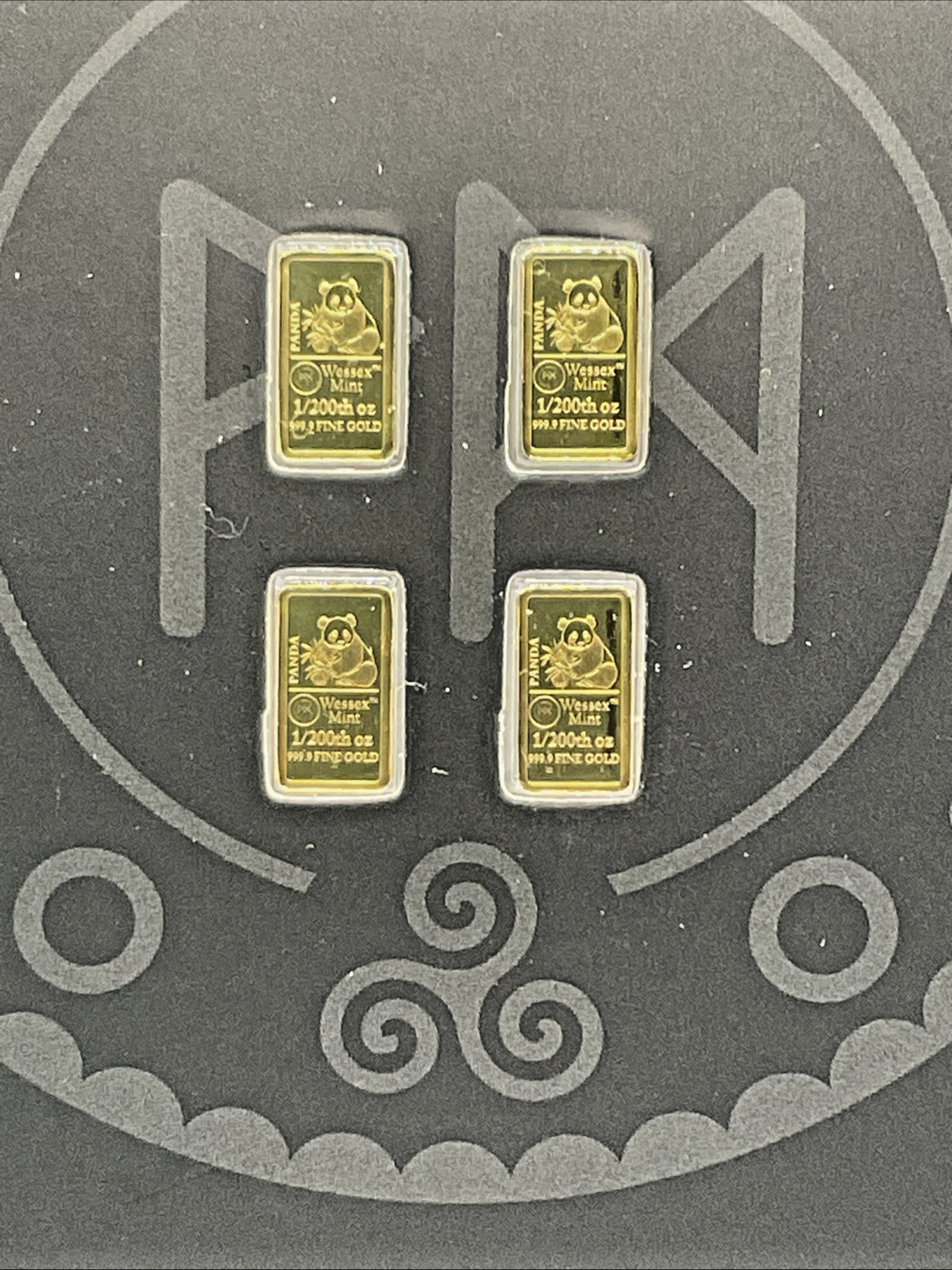 Wessex Mint – 4 X 1/200oz 999.9 Fine Gold Bar – 🐼Panda🐼 – Sealed Gold Bullion