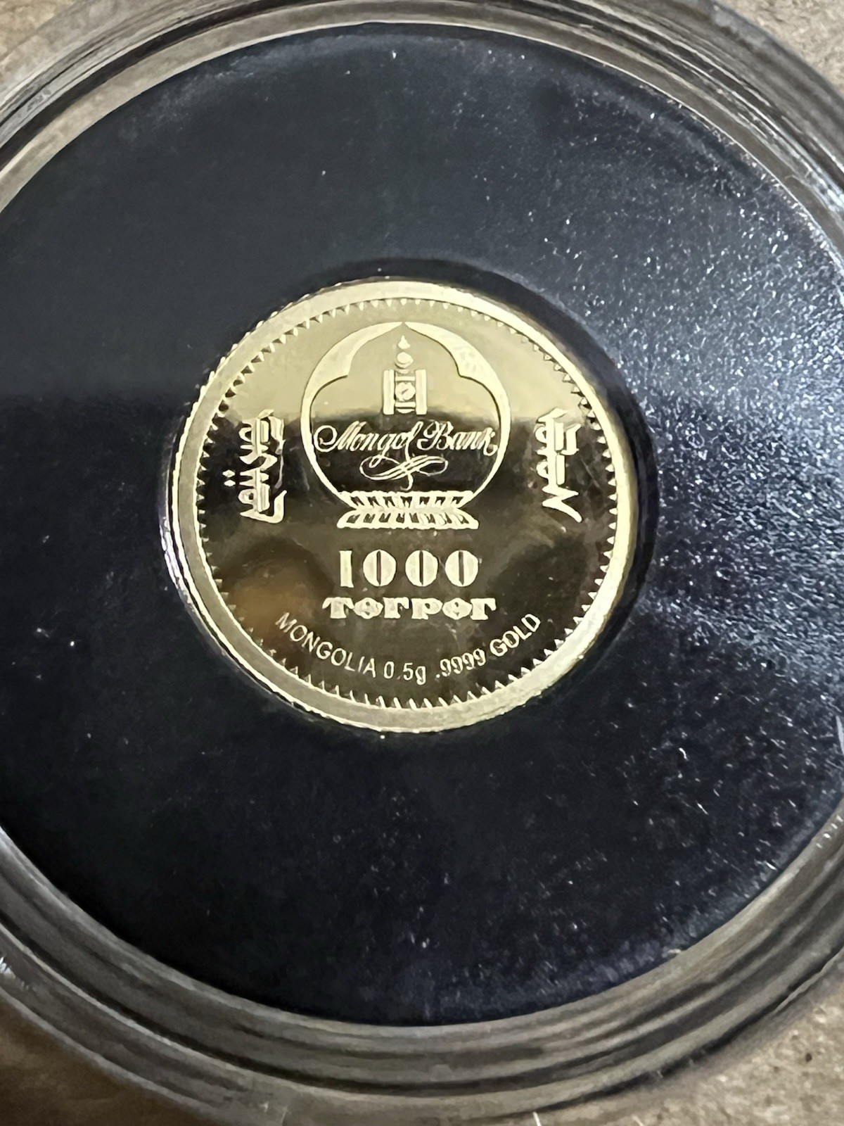 Chinggis Khaan 0.5 Gram Gold Coin .9999 Fine