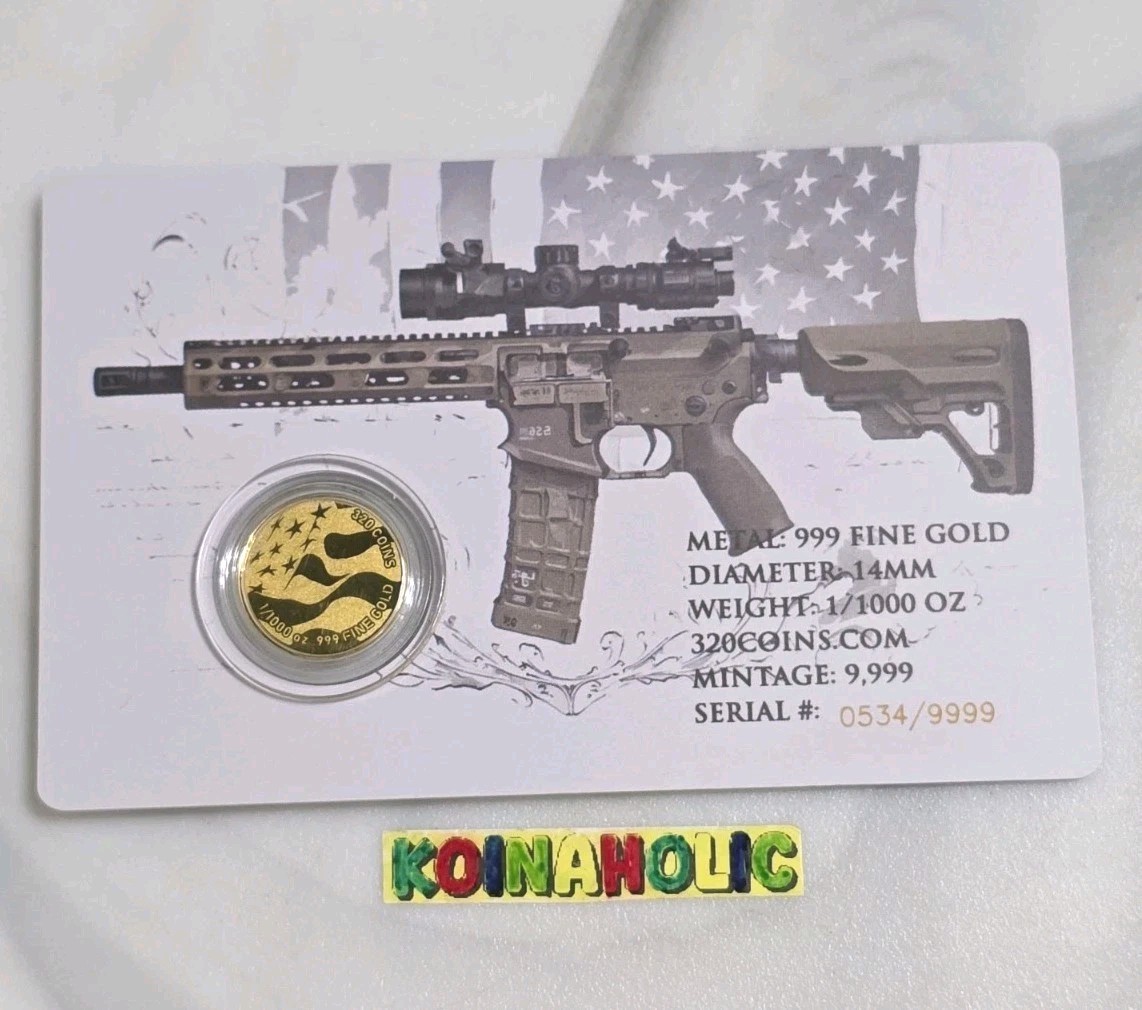 2nd Amendment 1/1000 oz .9999 Gold Bar in Card Limited Edition 9,999 Mintage 🔥