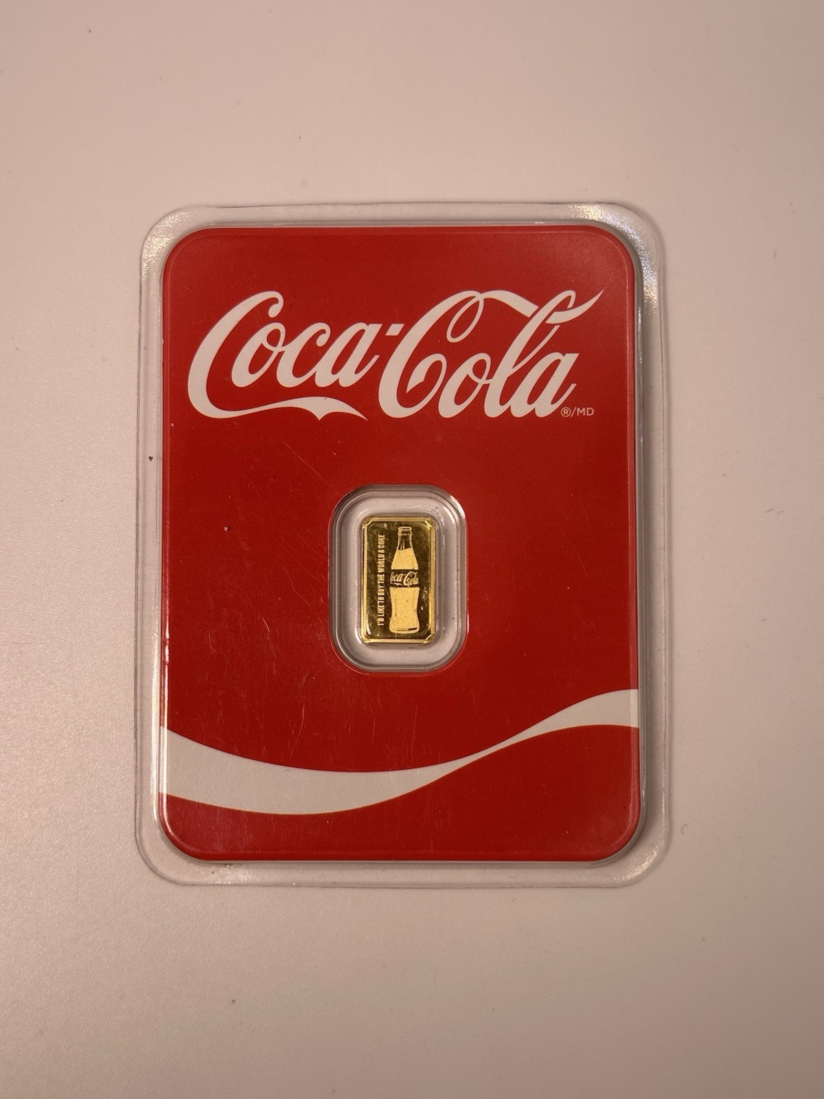 Coca-Cola Classic Bottle 0.5g .9999 Fine Gold Bar Limited Edition TEP Assay Card