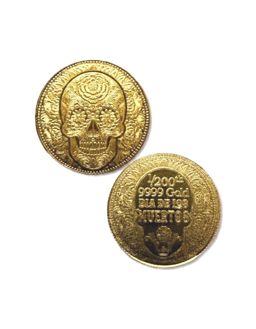 1/200th Ounce Gold 9999 Fine ~ Day of the Dead Rose Skull | Monarch Precious🪙