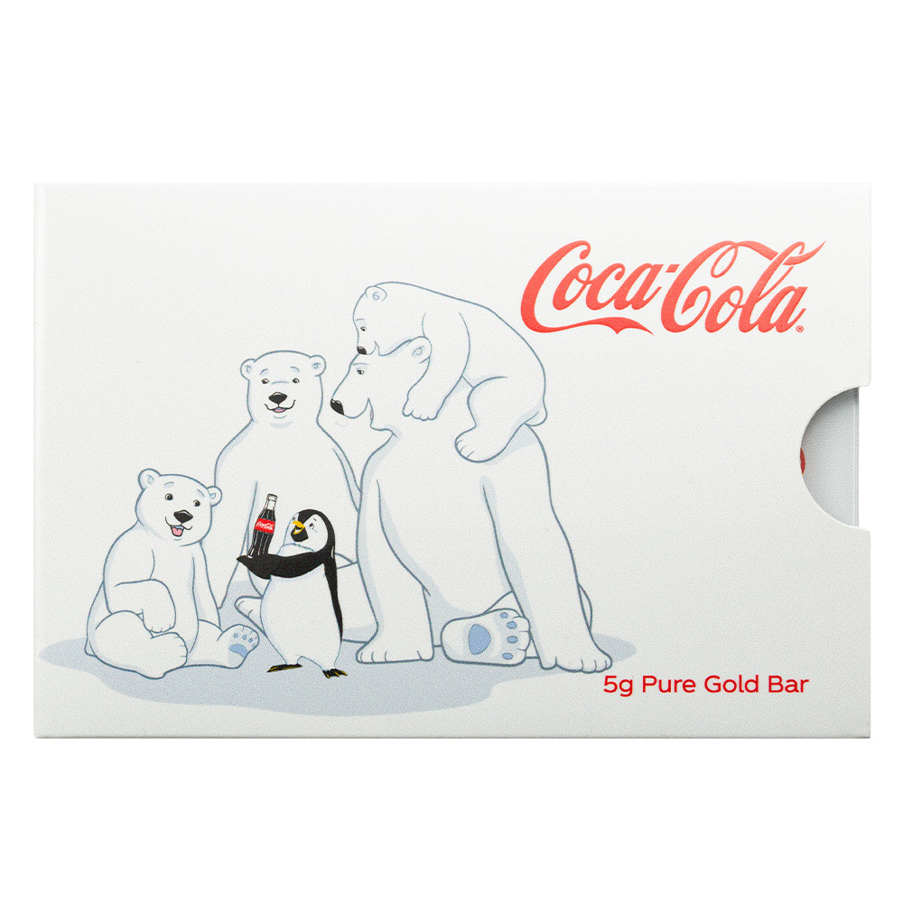 2026 Pamp Coca Cola Polar Bear & Friends 5 Gram Gold Bar – In Assay w/Sleeve