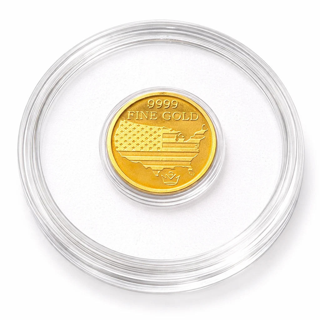 24K Gold 3 Coin Set – Eagle Flag / Mercury / Scarab – .9999 Fine Bullion