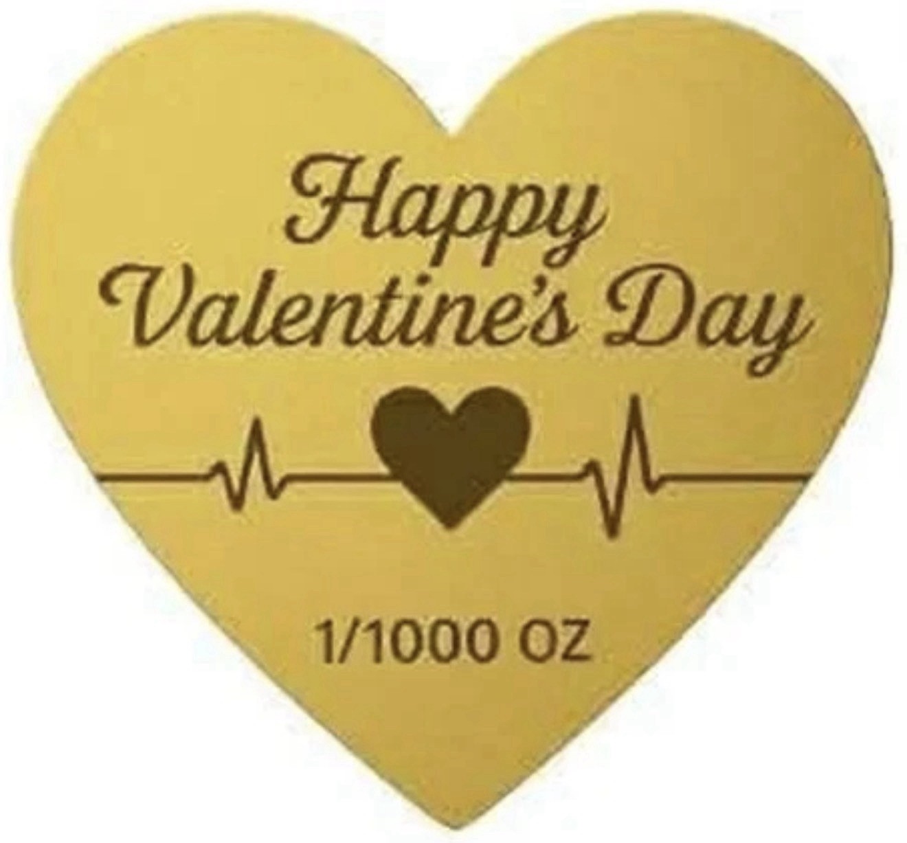 Happy Valentine’s Day 1/1000 oz Shaped Gold in Card
