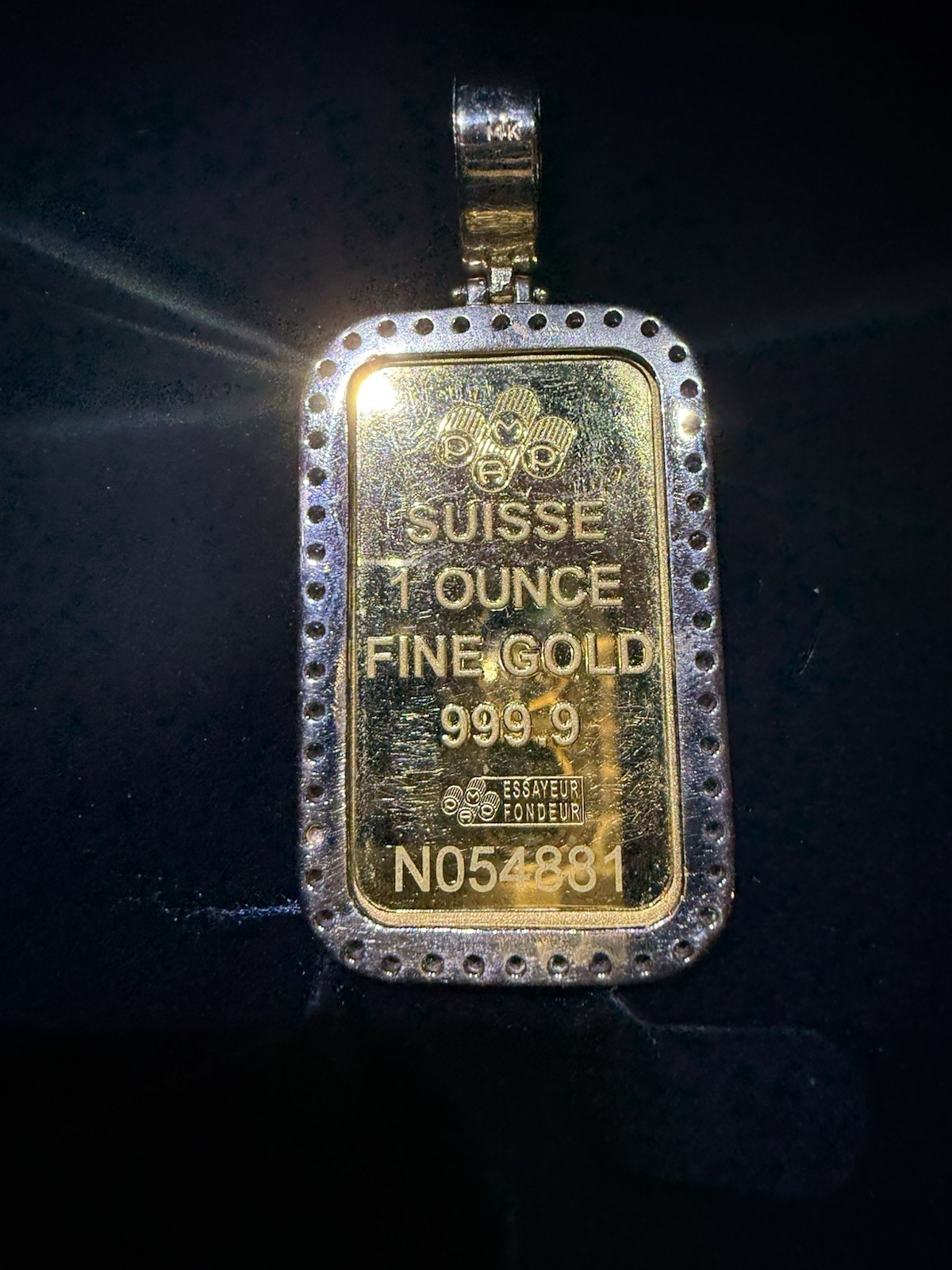 1 Ounce 24Karat Suisse 1oz Pamp Bar Pendant