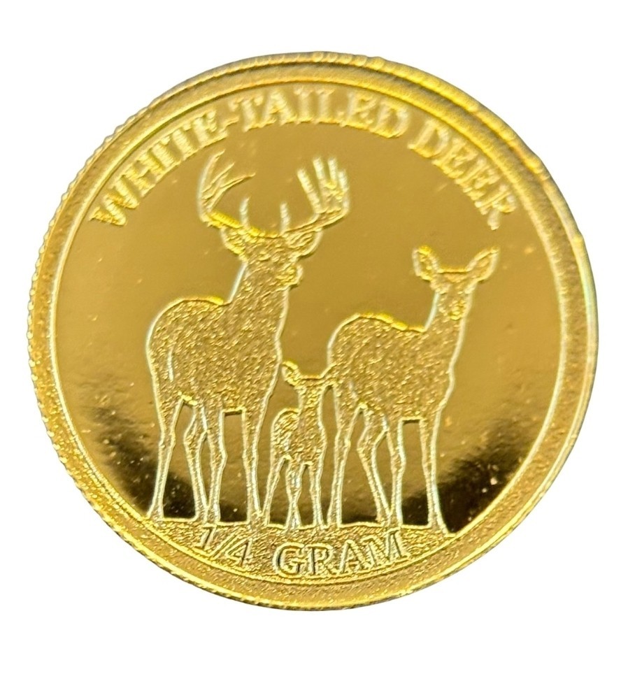 Tube 10 x .9999 Fine Gold Round – White Tailed Deer (Sealed in Capsule)