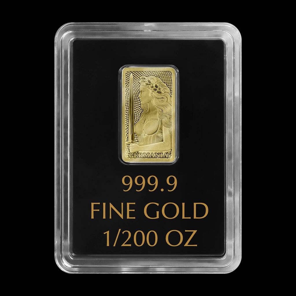 Germania Mint 1/200 oz Gold Bar Stamped in Capsule
