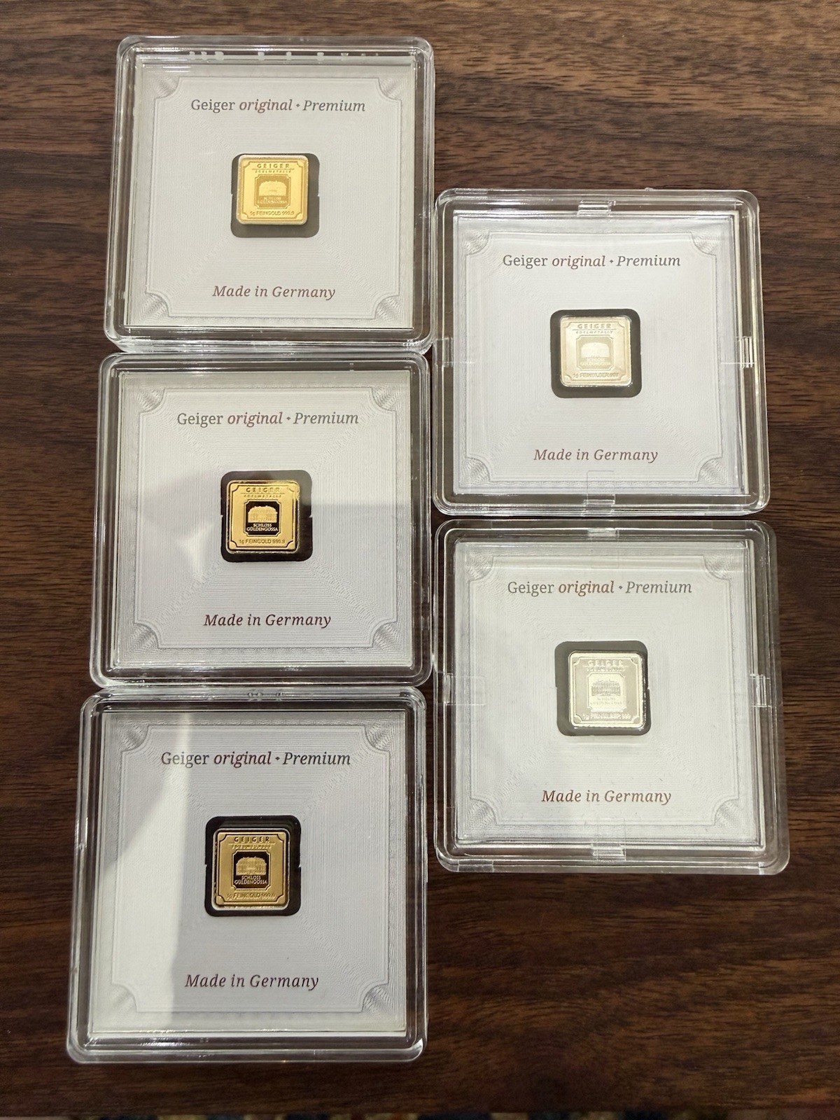 Geiger Edelmetalle Lot 3x 1g Gold 2x 1g Silver In Assay 🔥🔥🔥 STUNNING