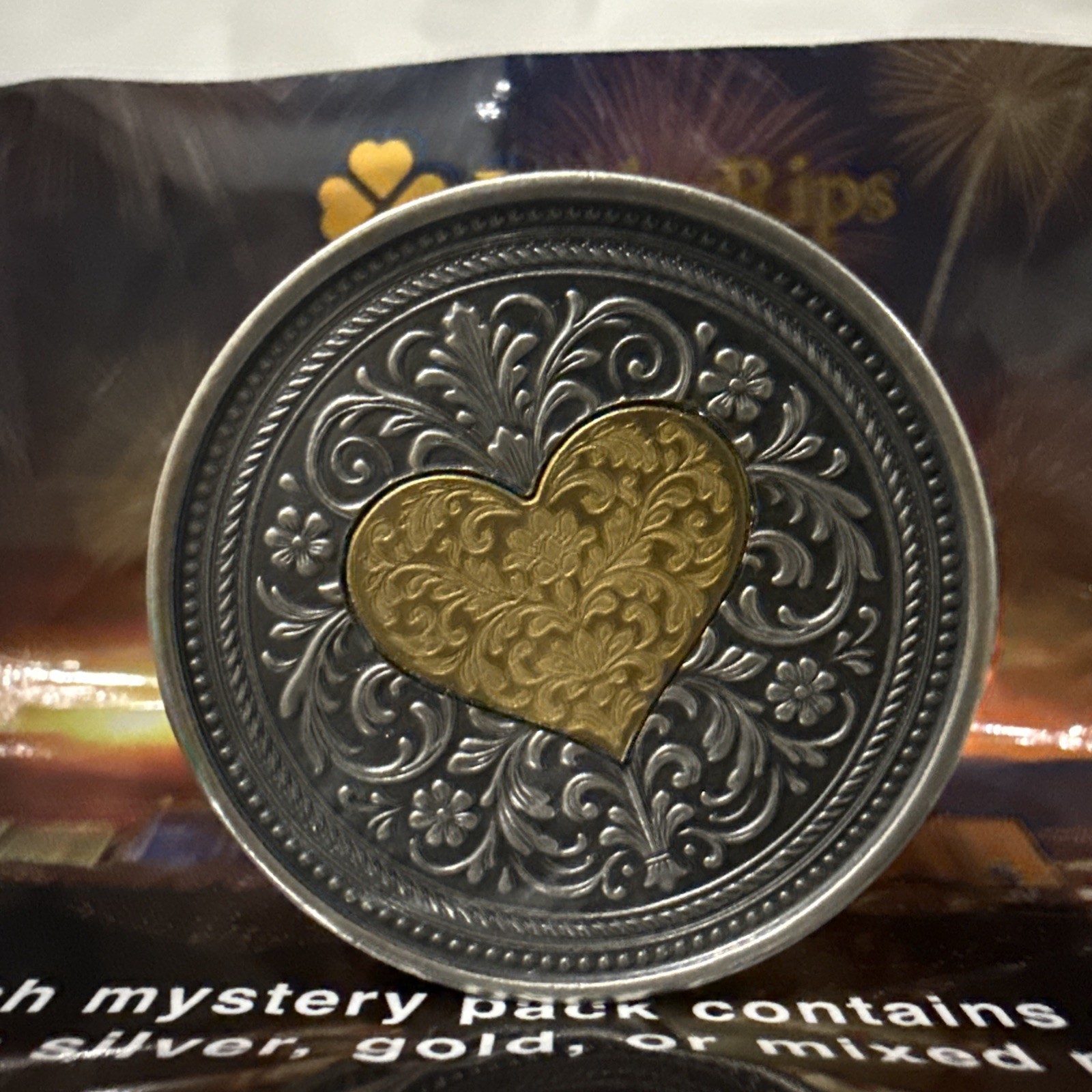 1/10oz Gold 3oz Silver Lucky Rips High Roller Roulette Wheel Hearts #008