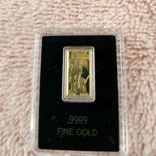 Minuteman Gold Bar 1/100th of a troy ounce 0.999 Pure Gold 250th anniversary