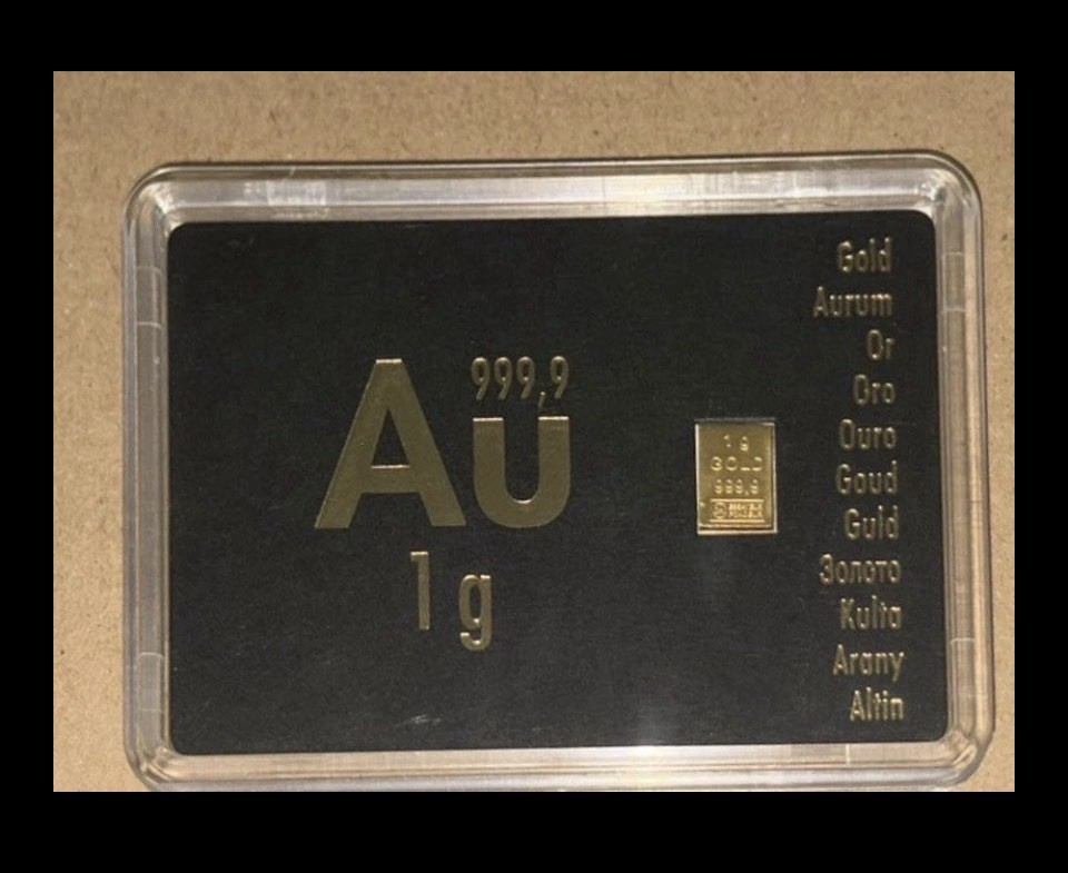 24ct Gold Bar 999.9 Fine Bullion Pure 1 Gram Solid AU Bar
