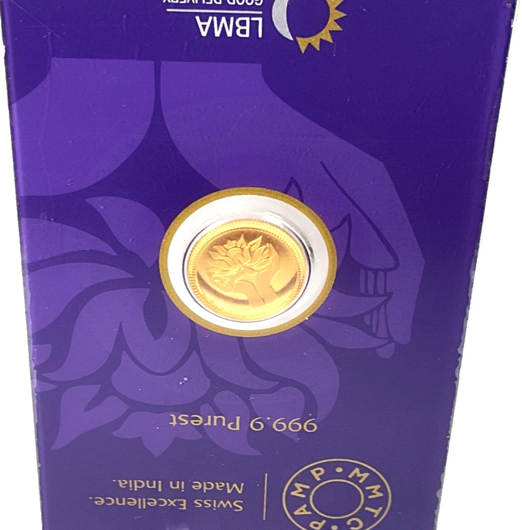 Pamp MMTC Lotus 1 Gram Gold Round – Large Card Assay