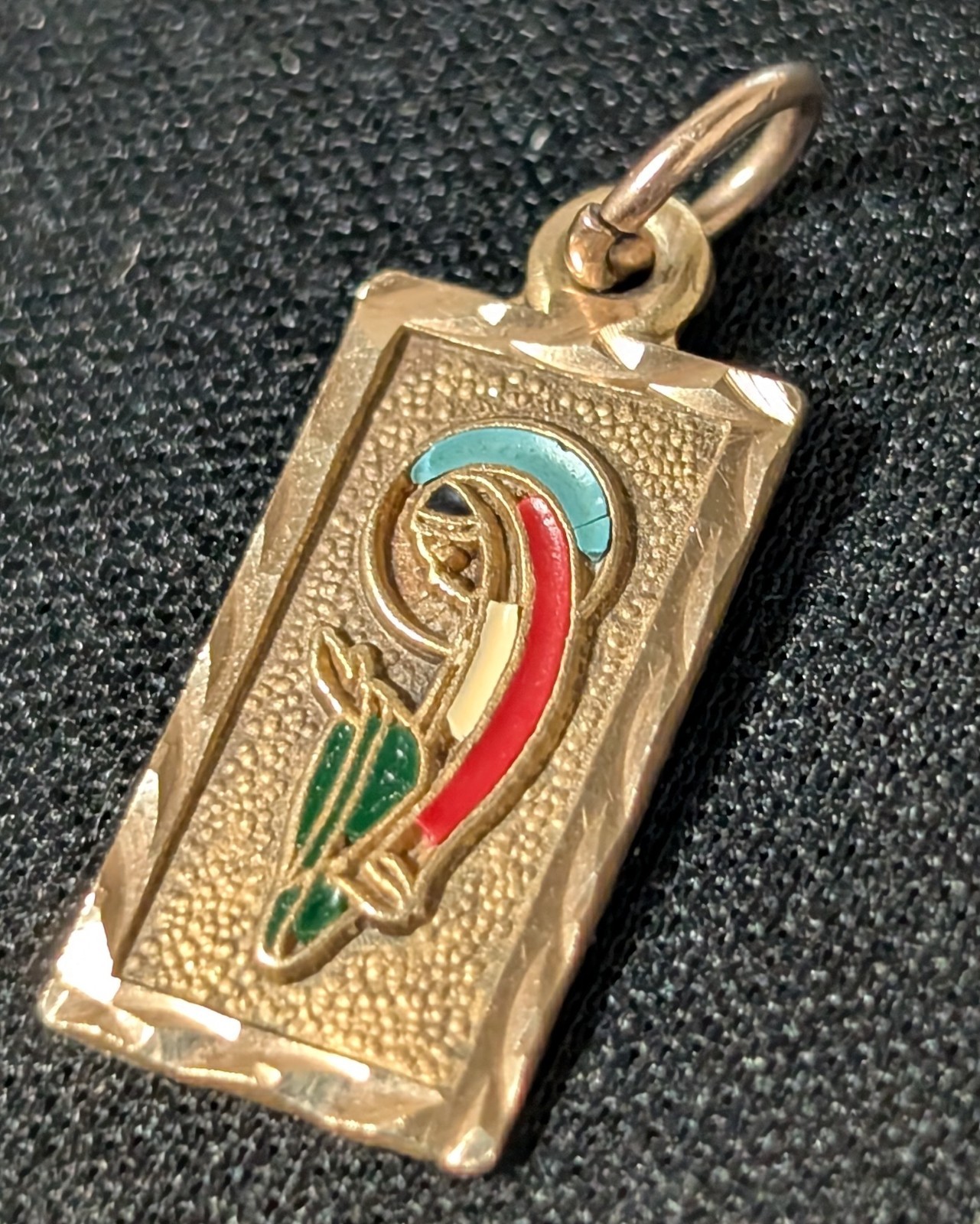 Virgin Mary / Madonna 14k Gold Pendant Charm ~ .585 A.90 ~ Colorized