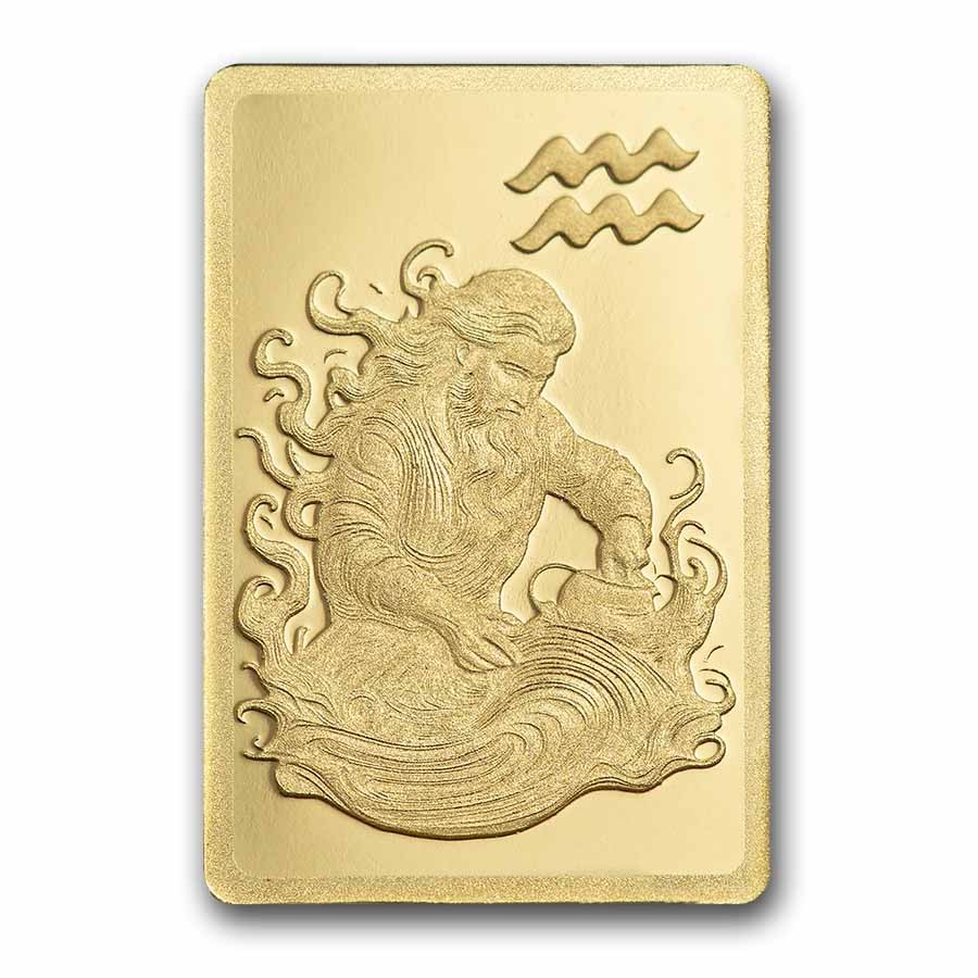 1/2 gram Gold Bar – PAMP Suisse Zodiacs: Aquarius